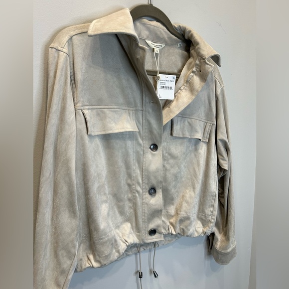 Max Studio Oyster Color Faux Suede Jacket - Picture 3 of 5